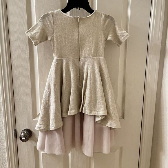 Joyfolie Roselyn Petticoat Dress in Gold Tulle Hi-Low Mia Joy Girls Size 5 - Picture 15 of 15
